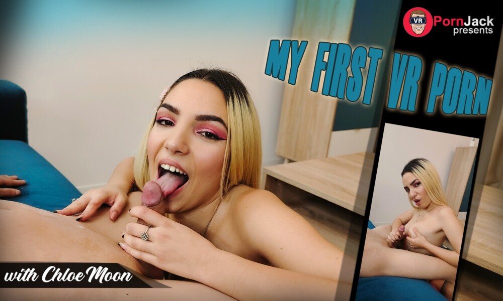 Her first VR experience VR porn with Chloe Moon from VRPornJack studio